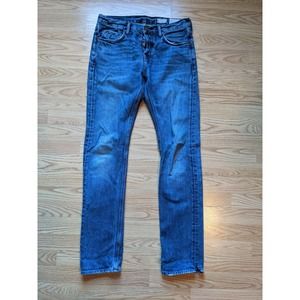 Mens Allsaints All Saints Iggy Slim Fit Jeans Size W30 Distressed Hem Button Fly